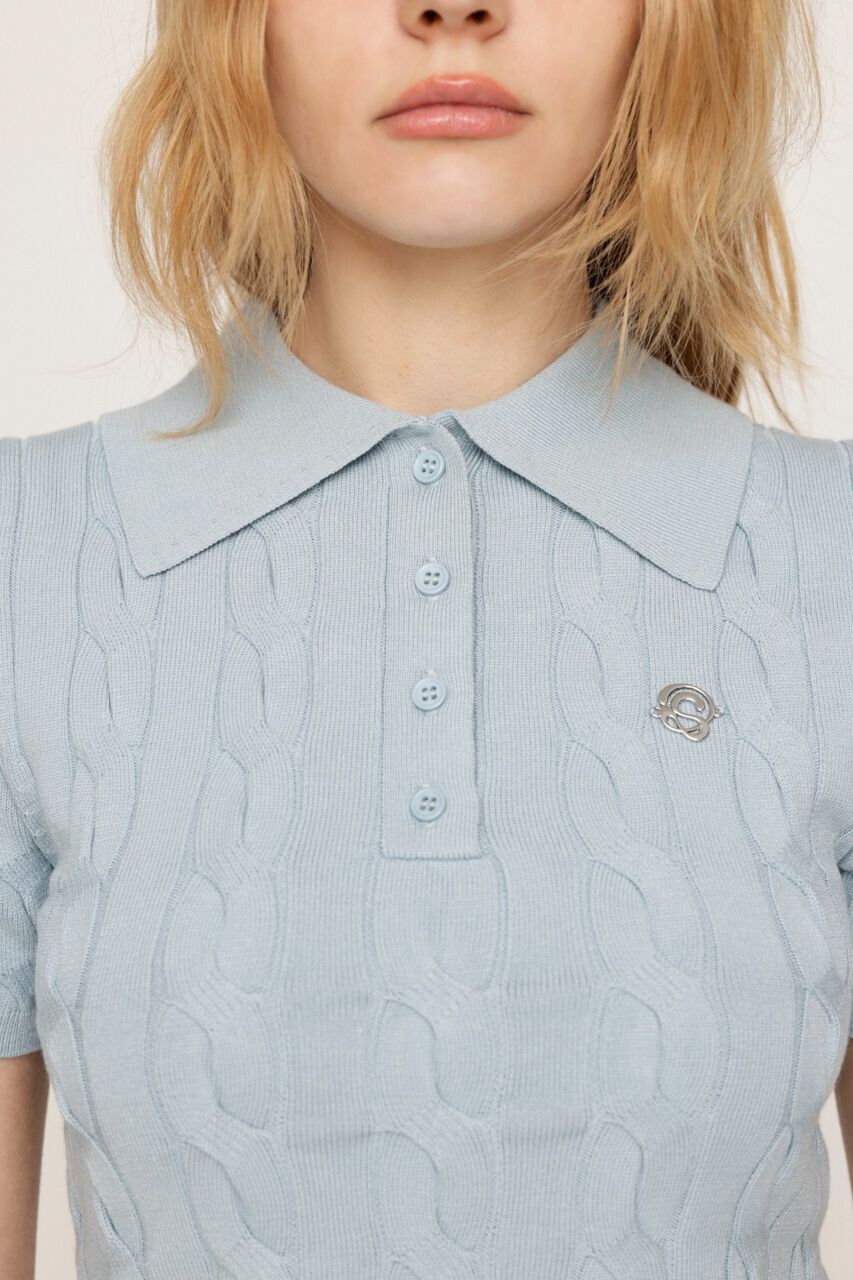 SLY「CABLE POLO KNIT トップス」|ニット・セーター|