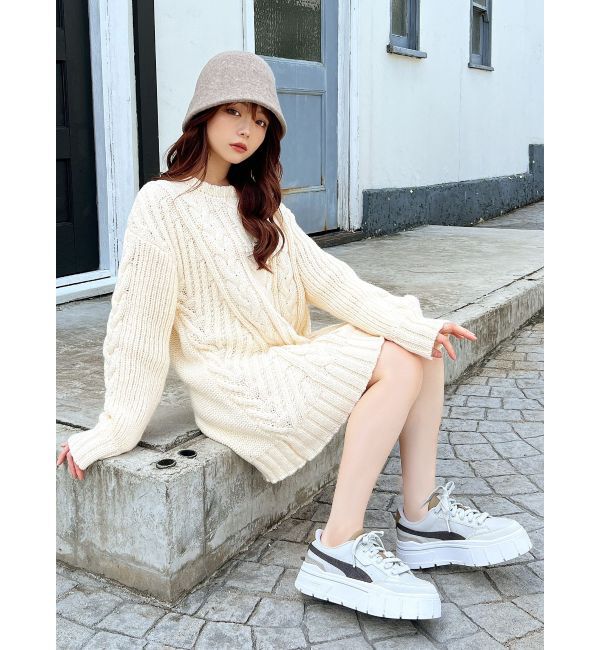 RESEXXY「ケーブルニットチュニック」|ニット・セーター|