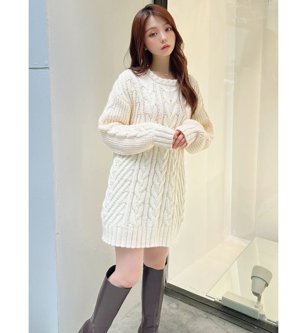 RESEXXY「ケーブルニットチュニック」|ニット・セーター|