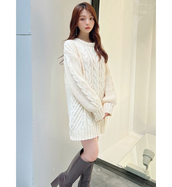 RESEXXY「ケーブルニットチュニック」|ニット・セーター|