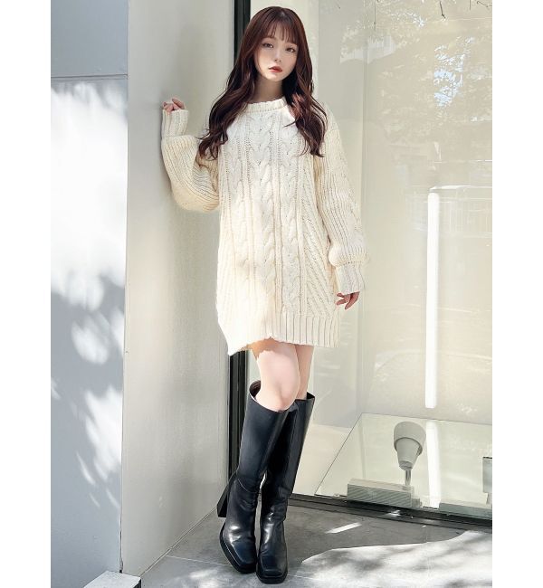 RESEXXY「ケーブルニットチュニック」|ニット・セーター|