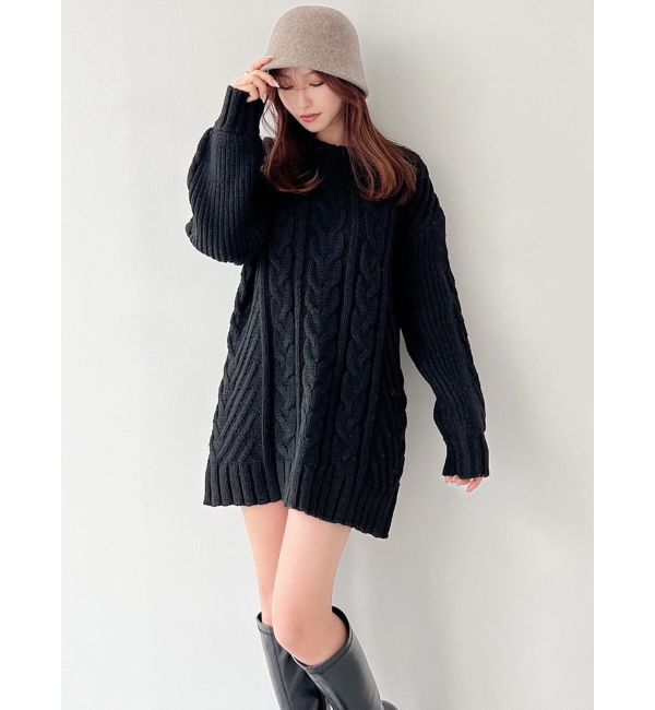 RESEXXY「ケーブルニットチュニック」|ニット・セーター|