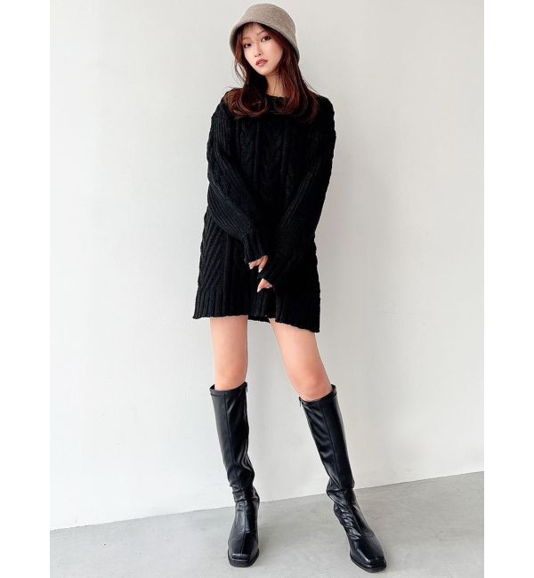 RESEXXY「ケーブルニットチュニック」|ニット・セーター|