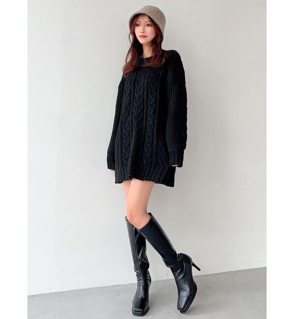 RESEXXY「ケーブルニットチュニック」|ニット・セーター|