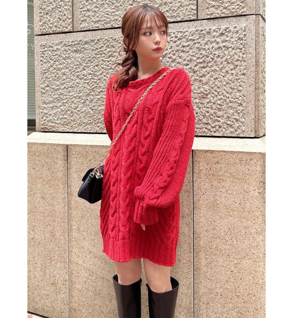 RESEXXY「ケーブルニットチュニック」|ニット・セーター|
