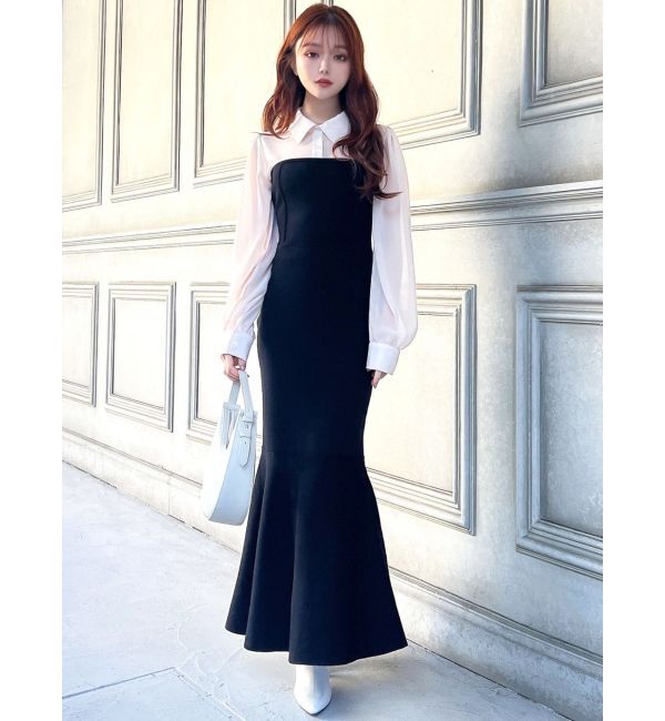 RESEXXY「シャツドッキングマーメイドニットワンピース」|ワンピース|