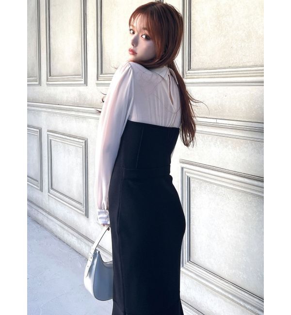 RESEXXY「シャツドッキングマーメイドニットワンピース」|ワンピース|