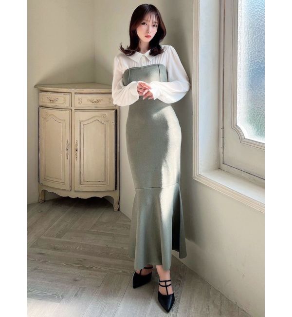 RESEXXY「シャツドッキングマーメイドニットワンピース」|ワンピース|