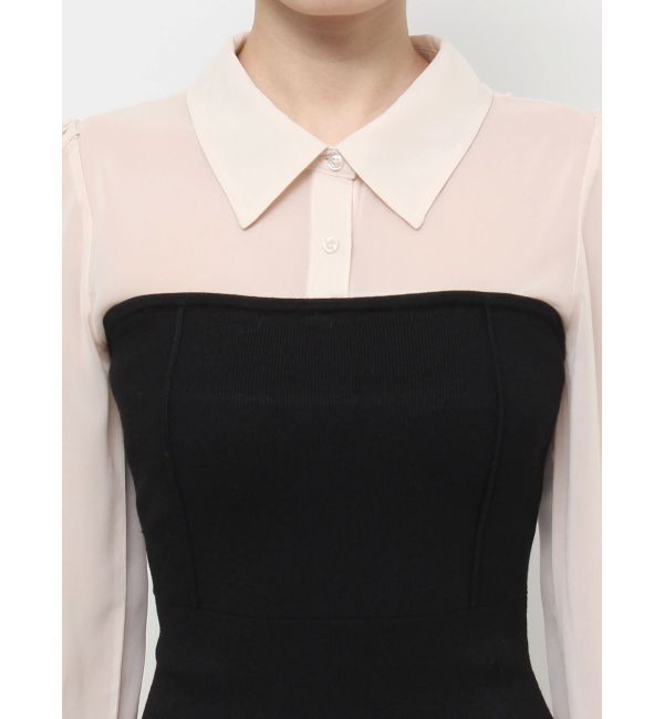 RESEXXY「シャツドッキングマーメイドニットワンピース」|ワンピース|