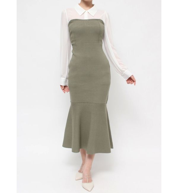 RESEXXY「シャツドッキングマーメイドニットワンピース」|ワンピース|