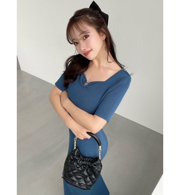 RESEXXY「ギャザーポイントタイトニットワンピース」|ワンピース|