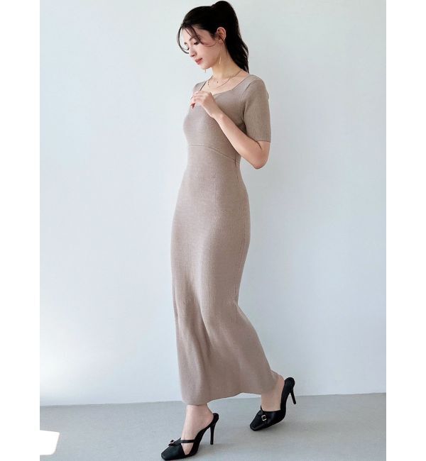RESEXXY「ギャザーポイントタイトニットワンピース」|ワンピース|