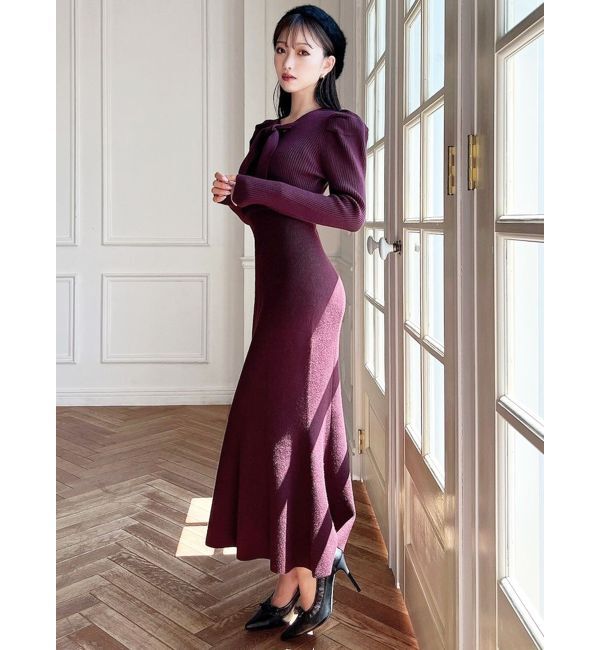 RESEXXY「ボウタイマーメイドニットワンピース」|ワンピース|