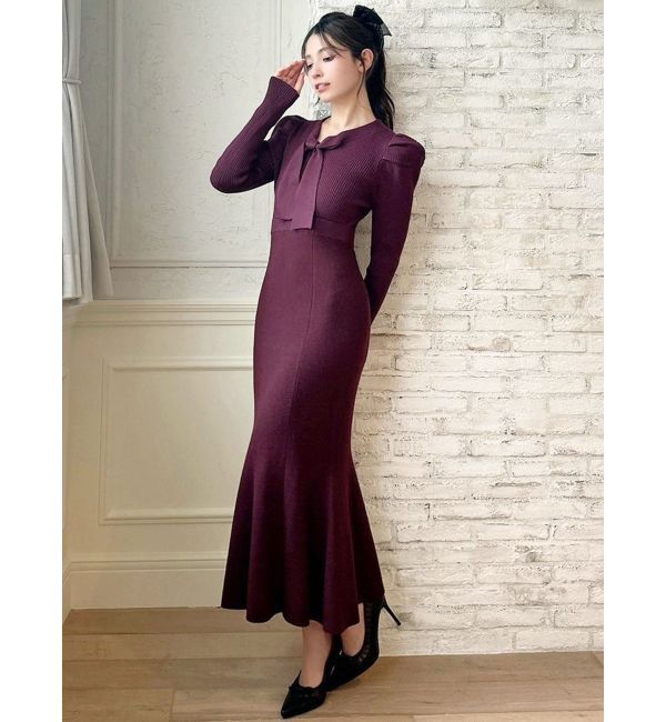 RESEXXY「ボウタイマーメイドニットワンピース」|ワンピース|