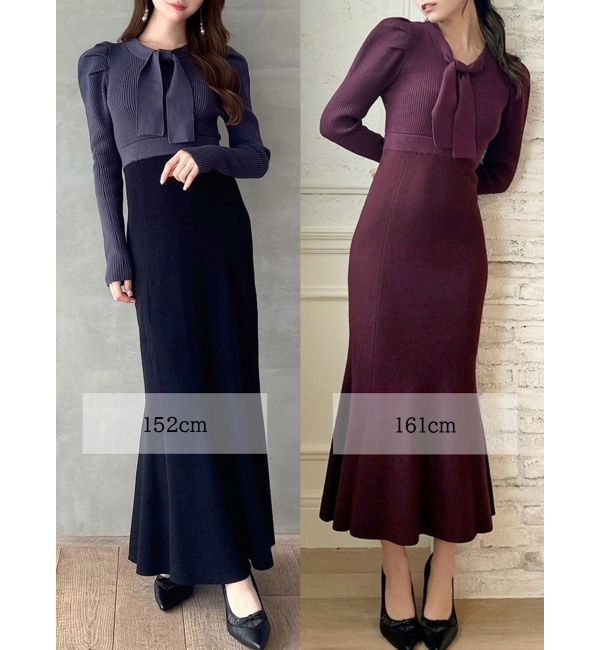 RESEXXY「ボウタイマーメイドニットワンピース」|ワンピース|