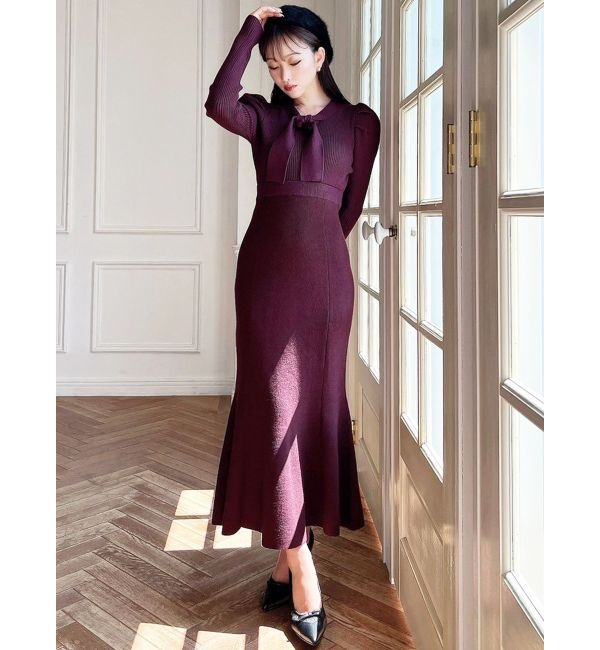 RESEXXY「ボウタイマーメイドニットワンピース」|ワンピース|