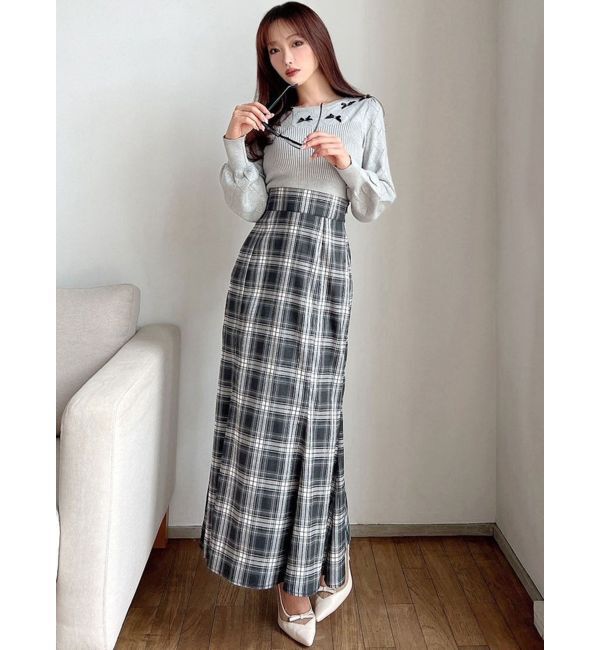 RESEXXY「ビジューサテンリボンニットトップス」|ニット・セーター|