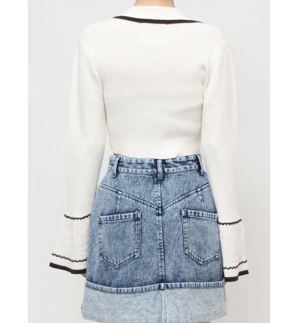 dazzlin「バイカラーポロニットトップス」|ニット・セーター|