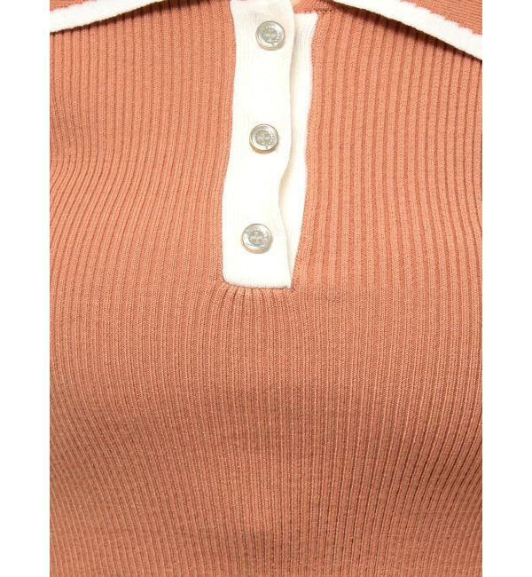 dazzlin「バイカラーポロニットトップス」|ニット・セーター|