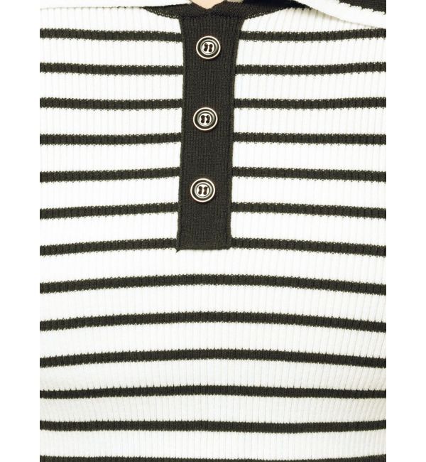 dazzlin「バイカラーポロニットトップス」|ニット・セーター|