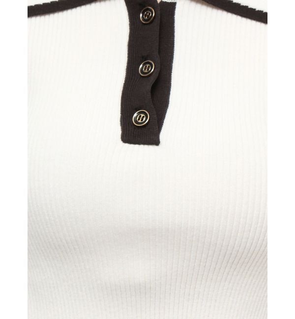 dazzlin「バイカラーポロニットトップス」|ニット・セーター|