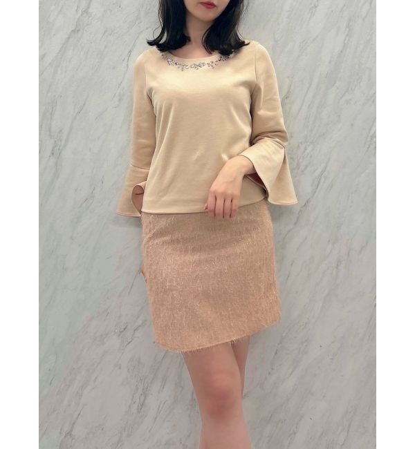 dazzlin「ジャカード切替サックワンピース」|ワンピース|ベージュ