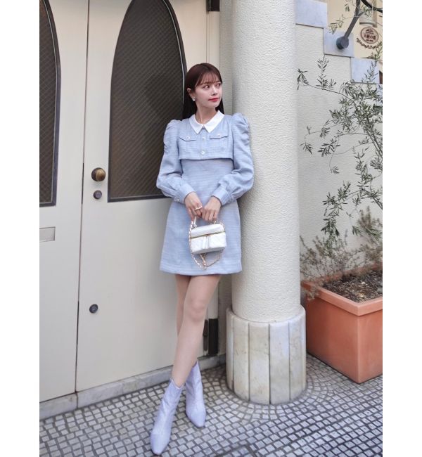 dazzlin「ツイードドッキングミニワンピース」|ワンピース|