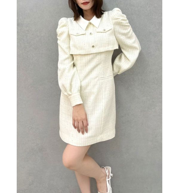 dazzlin「ツイードドッキングミニワンピース」|ワンピース|