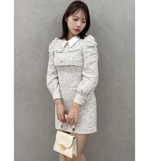 dazzlin「ツイードドッキングミニワンピース」|ワンピース|