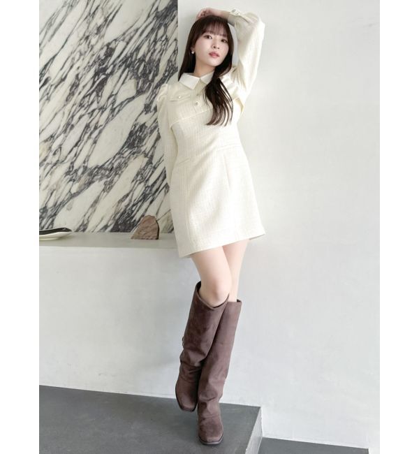 dazzlin「ツイードドッキングミニワンピース」|ワンピース|