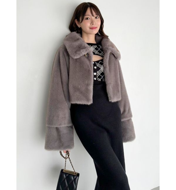 dazzlin「チェックジャカードドッキングニットワンピース」|ワンピース|