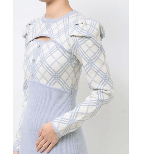 dazzlin「チェックジャカードドッキングニットワンピース」|ワンピース|