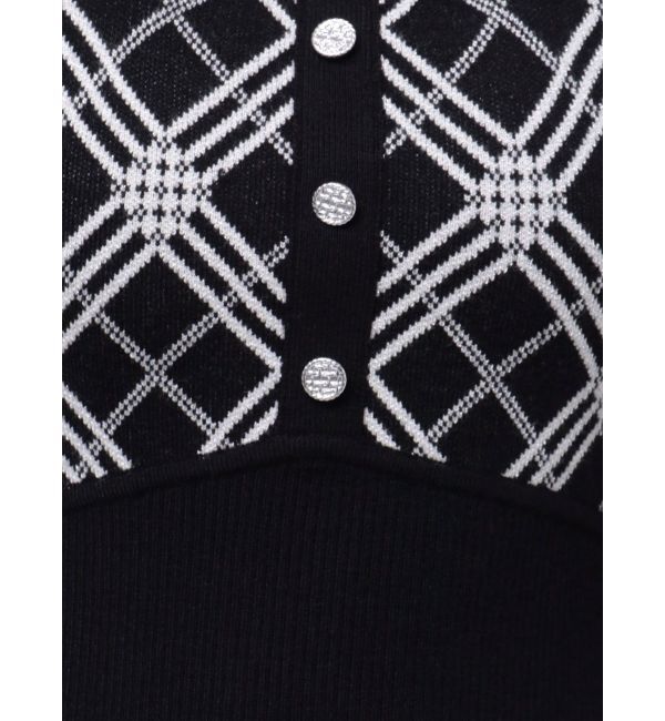 dazzlin「チェックジャカードドッキングニットワンピース」|ワンピース|