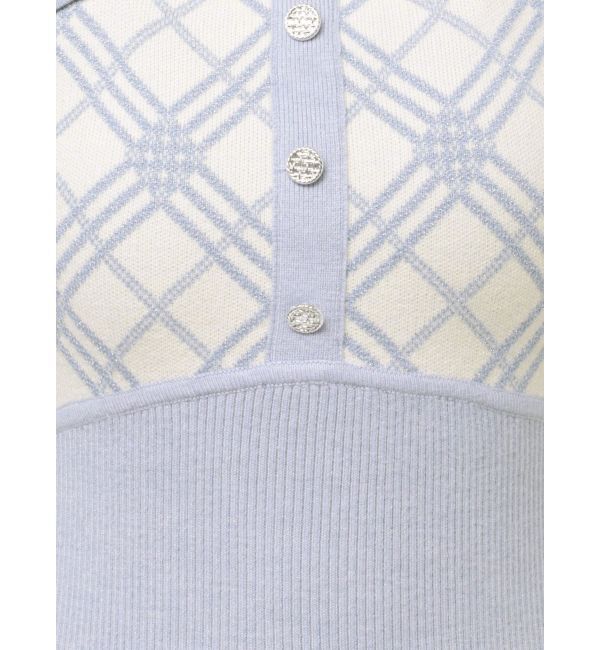 dazzlin「チェックジャカードドッキングニットワンピース」|ワンピース|