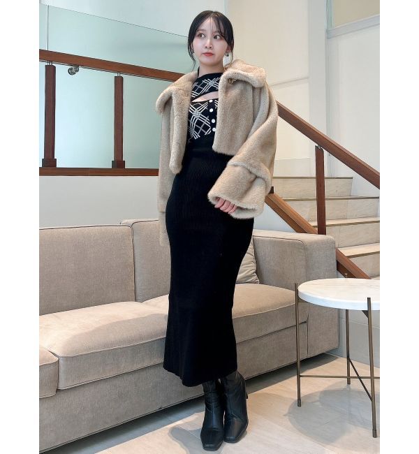 dazzlin「チェックジャカードドッキングニットワンピース」|ワンピース|