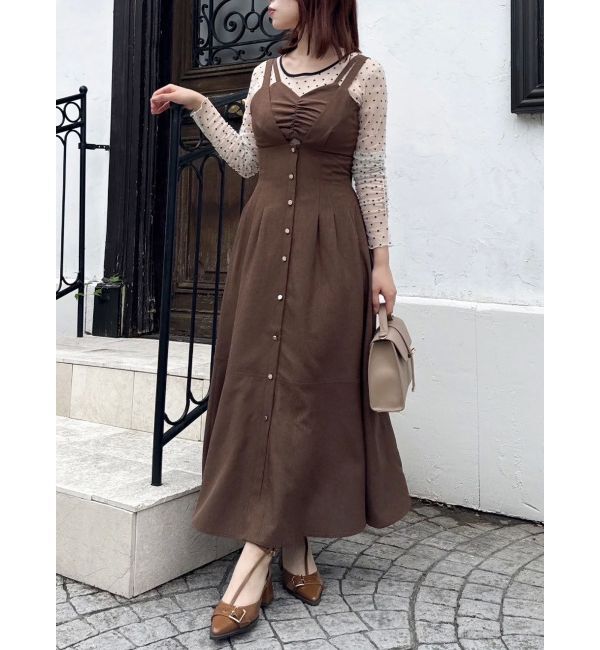 dazzlin「ブラトップレイヤードワンピース」|ワンピース|ブラウン