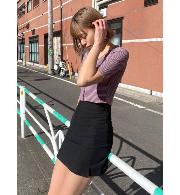 EMODA「コンパクトショートリブニット」|Tシャツ・カットソー|