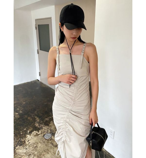 EMODA「ドローストリングナイロンマキシワンピース」|ワンピース|