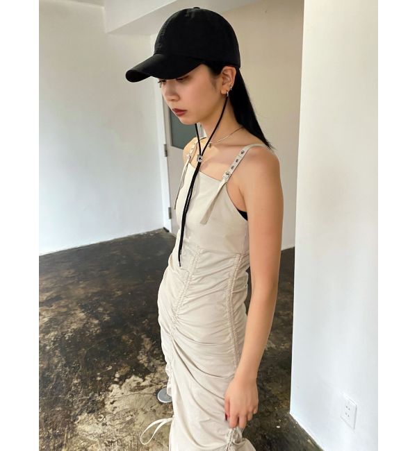 EMODA「ドローストリングナイロンマキシワンピース」|ワンピース|