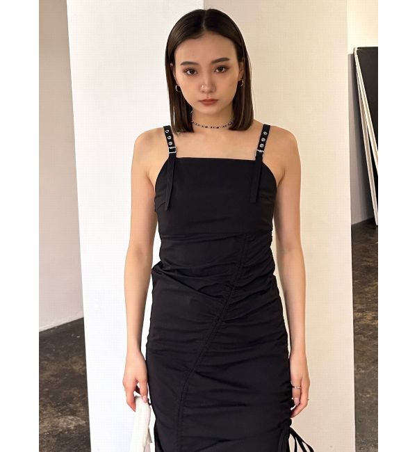 EMODA「ドローストリングナイロンマキシワンピース」|ワンピース|