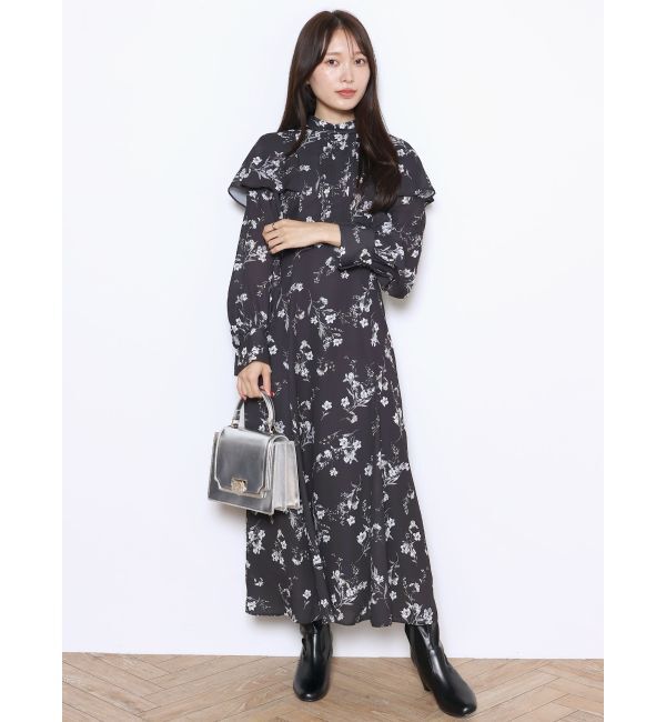 MERCURYDUO「バックノットリボンフラワーワンピース」|ワンピース|