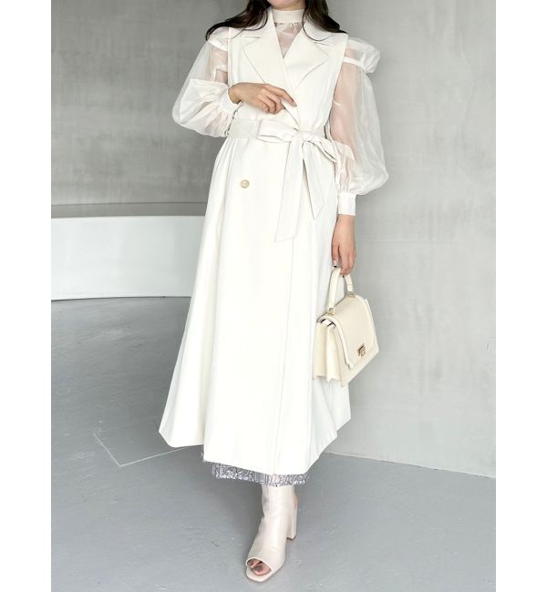 MERCURYDUO「ベルト付ロングジレ」|ベスト・ジレ|