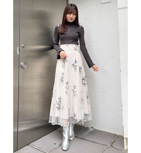 MERCURYDUO「ショルダースリットナローストラップニット」|ニット・セーター|