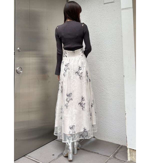 MERCURYDUO「ショルダースリットナローストラップニット」|ニット・セーター|