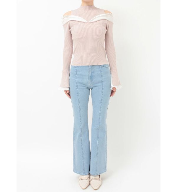 MERCURYDUO「プリーツフリル使いニット」|ニット・セーター|