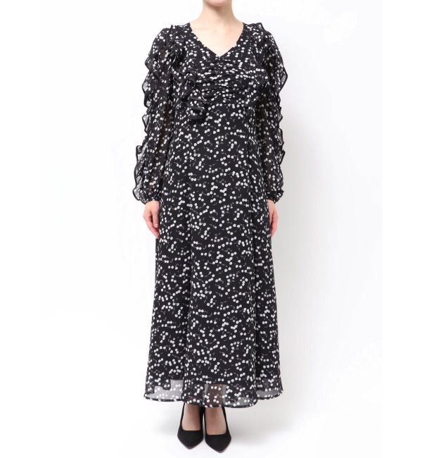 MERCURYDUO「ダブルラッフルバイカラーパイピングワンピース」|ワンピース|