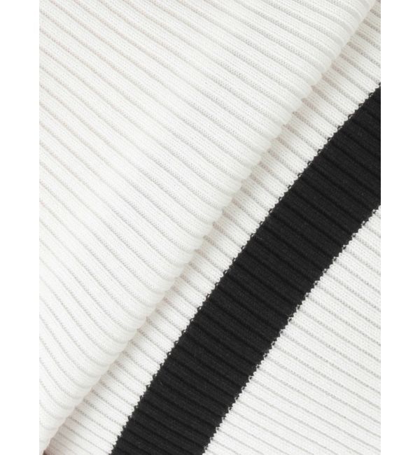 MERCURYDUO「バイカラーリボンリブニットワンピース」|ワンピース|