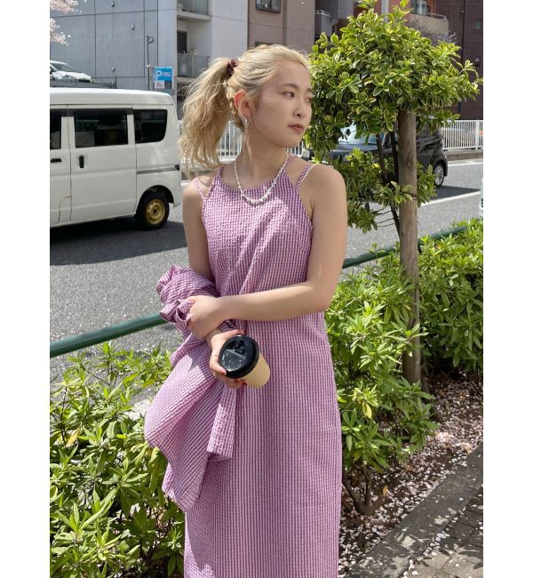 Ungrid「ギンガムチェックフィットキャミワンピース」|ワンピース|