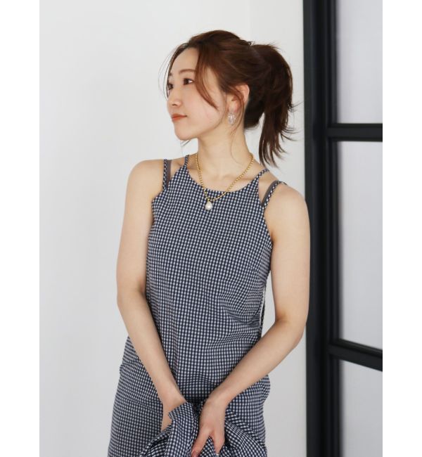 Ungrid「ギンガムチェックフィットキャミワンピース」|ワンピース|