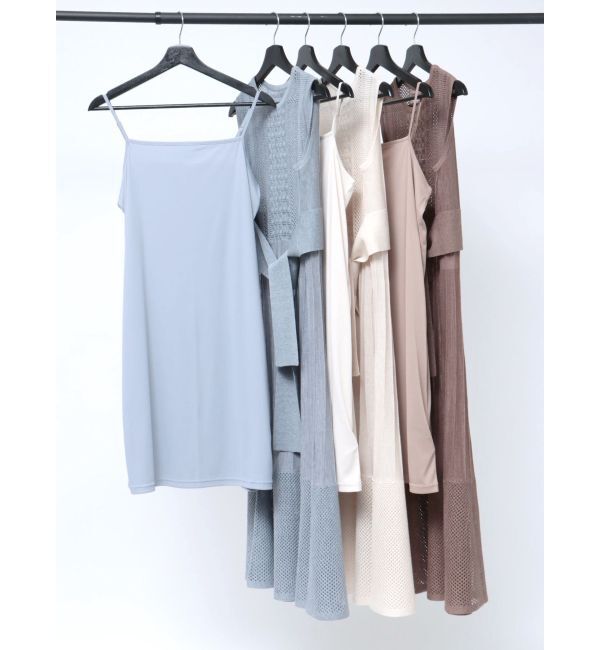 LAGUNAMOON「ストライプメッシュニットワンピース」|ワンピース|